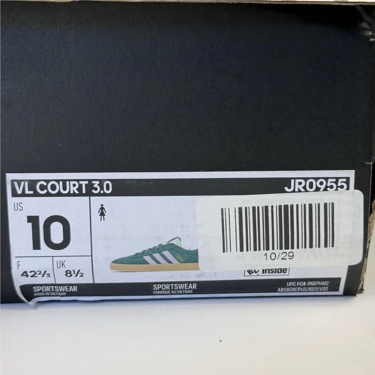 Adidas shoes - VL Court 3.0 - Court - JR0955 - Green Pink Gum 10