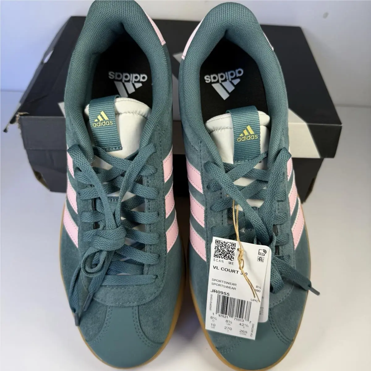 Adidas shoes - VL Court 3.0 - Court - JR0955 - Green Pink Gum 3