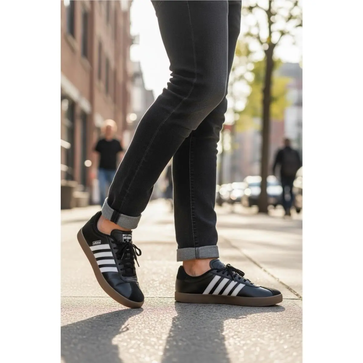 Adidas VL Court 3.0 Black White Gum Skateboarding ID6286 Men`s Shoes Size 11