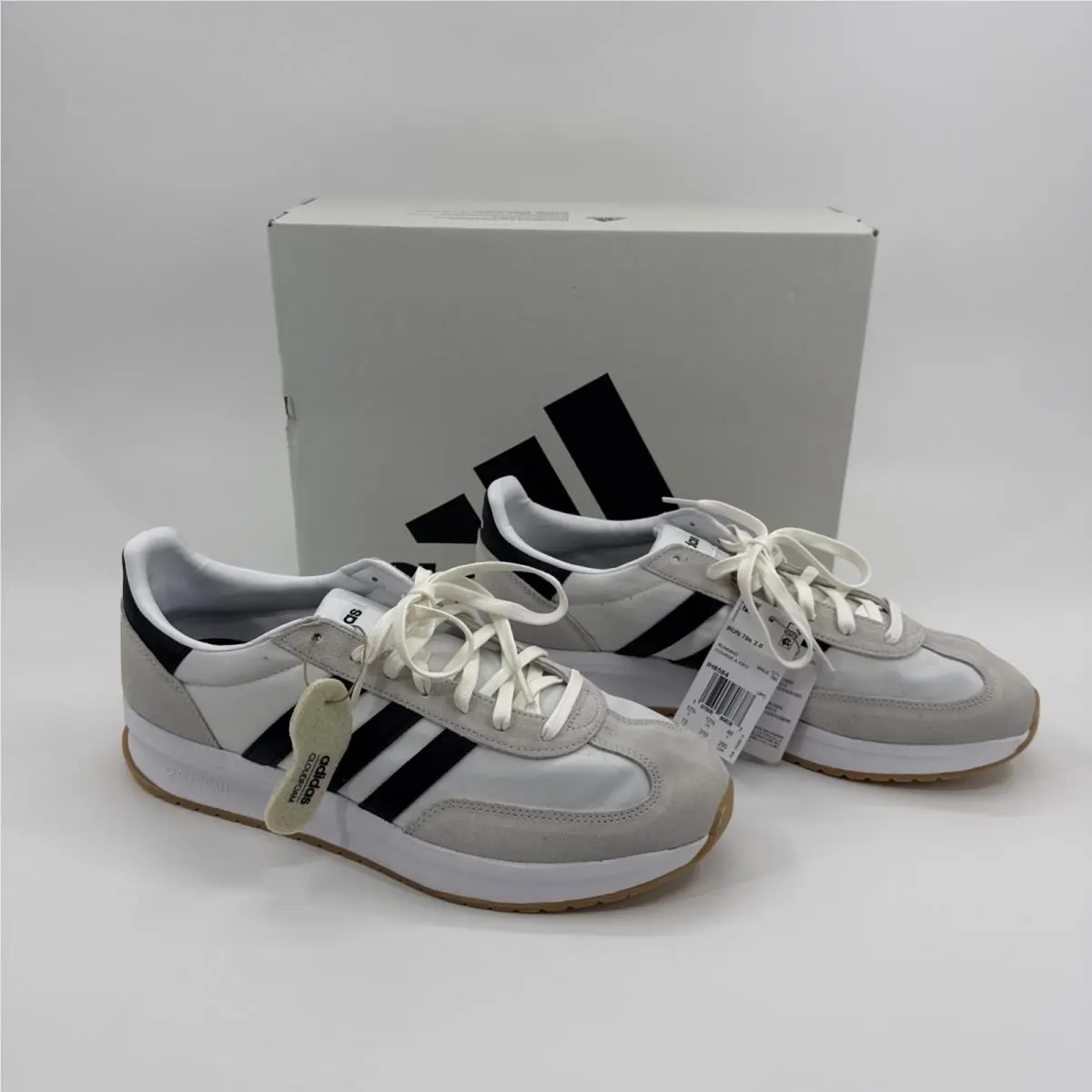 Mens  Run 70s 2.0 White Black Gum IH8584 by Adidas