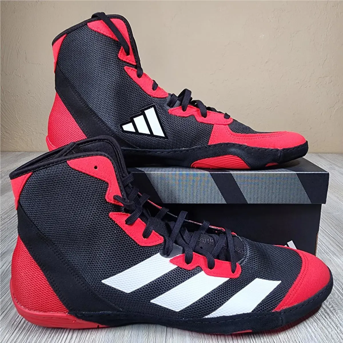 Adidas Adizero Mat Wizard 6 Wrestling Shoes Red/black Mens Size 12 IG2015