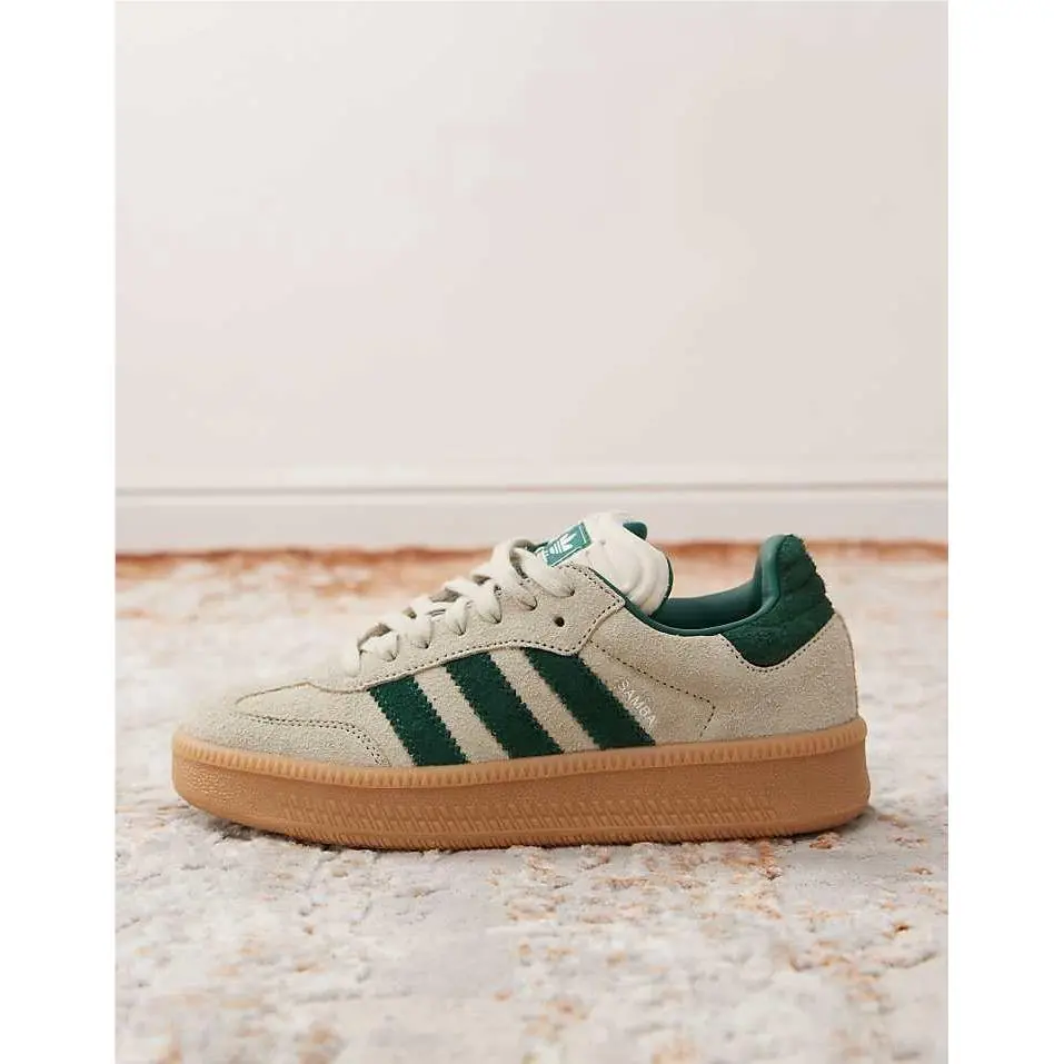 Adidas Samba Xlg J Youth Size 5 Big Kids Putty Grey Collegiate Green JQ9886