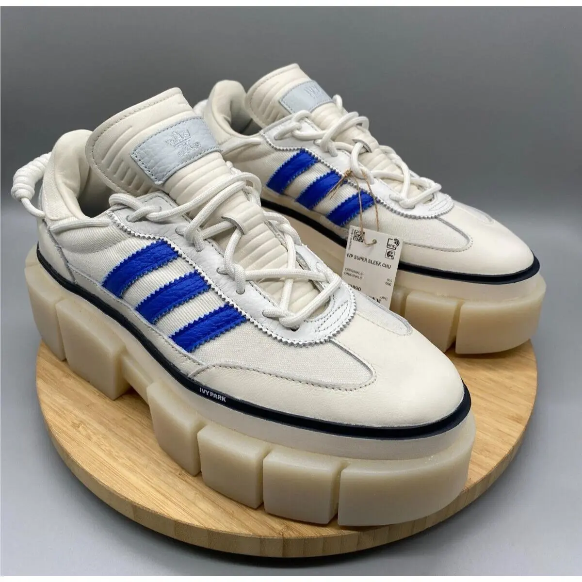 Adidas Shoes Ivy Park Beyonce Super Sleek Platform White Blue GZ3890 Womens 11