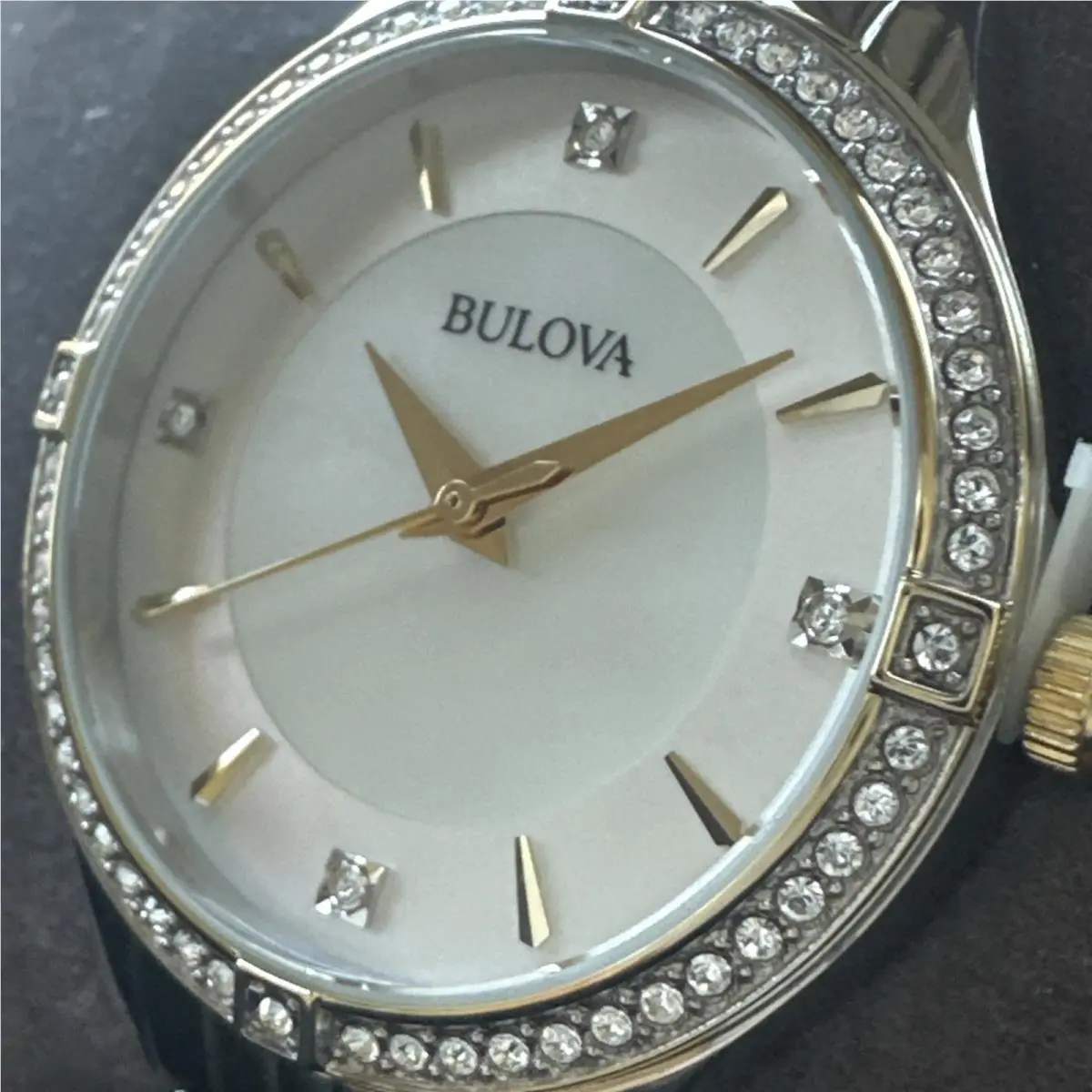 Bulova Women`s Quartz Crystal Accent Two-tone 32mm Watch 98L273