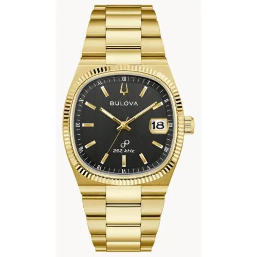 Bulova 97B246 Super Seville Quartz Men`s Watch Black Dial 38mm