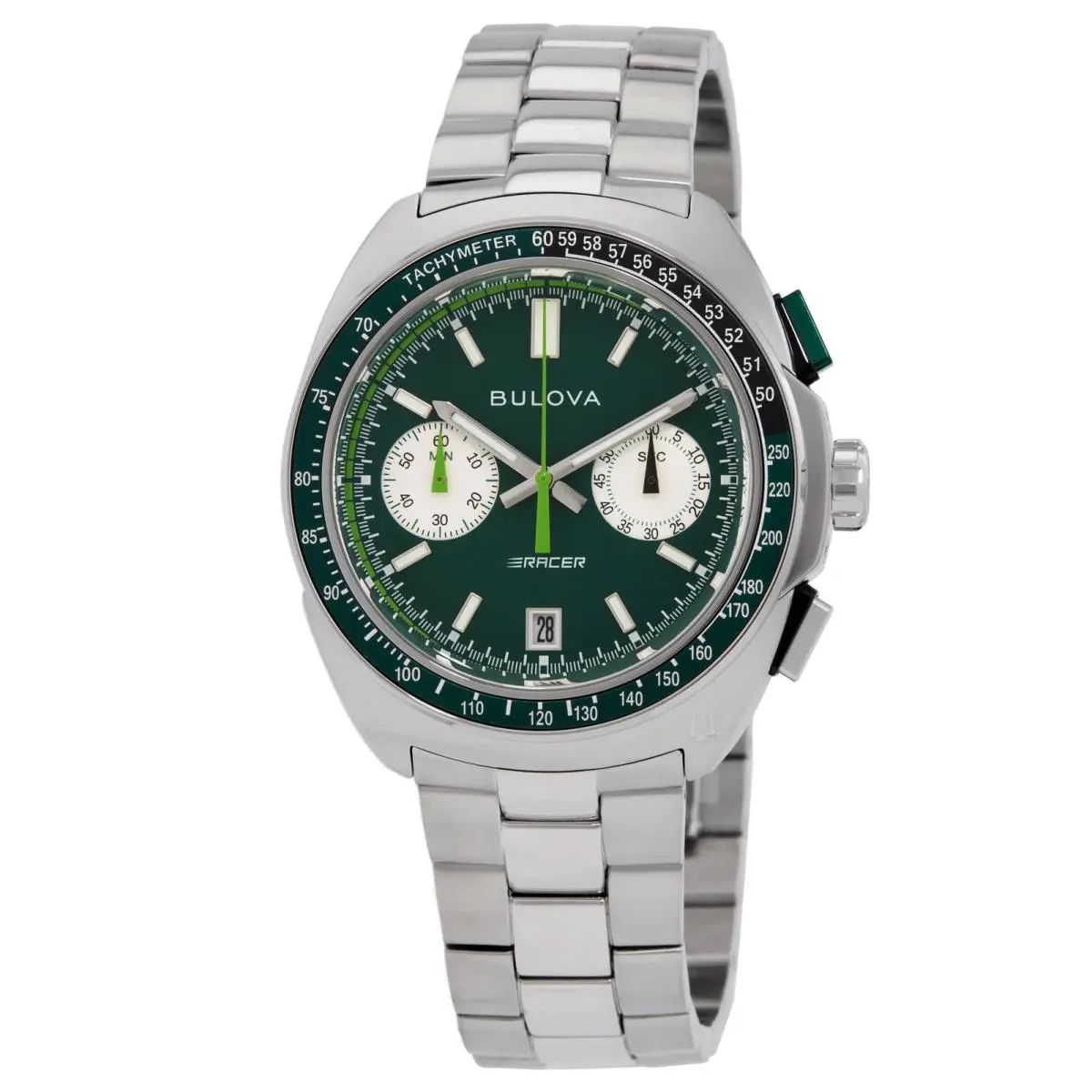 Bulova Racer Chronograph Quartz Green Dial Men`s Watch 98B468