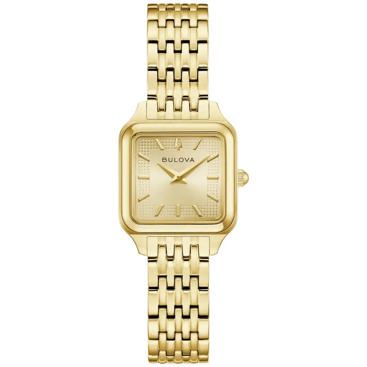 Bulova 97L191 Champagne Dial Stainless Steel Bracelet Sutton Womens Watch - Dial: Champagne, Bezel: Gold