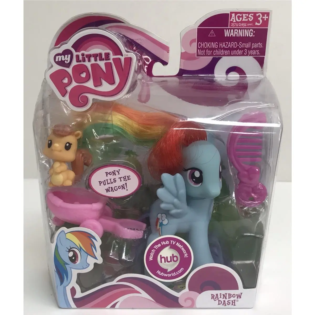 My Little Pony Rainbow Dash 2010 Squirrel Wagon Pegasus Animal Toy Horse