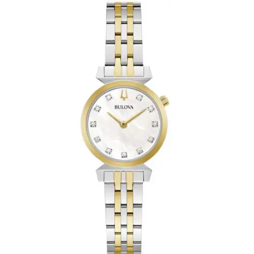 Bulova Women`s Classic Quartz Diamond Regatta Silver Watch 24 MM 98P202