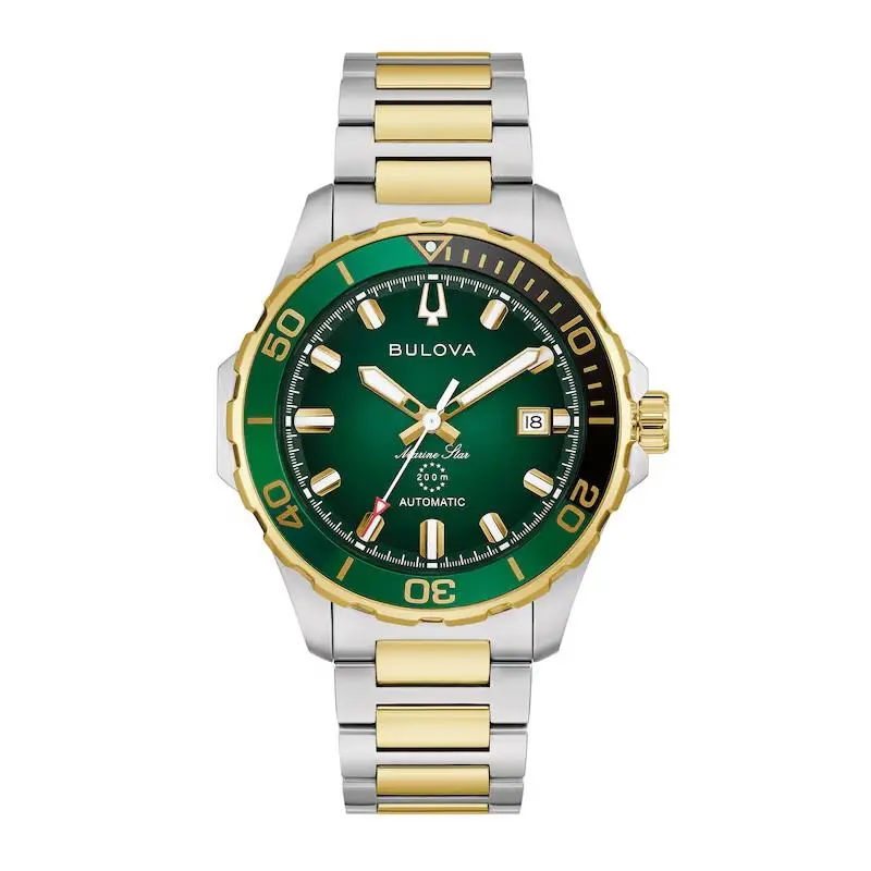 Bulova Marine Star Series B Green Dial Two-tone Watch 98B467