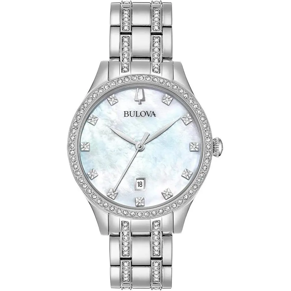 Bulova Classic Crystal Stainless Steel Ladies Watch