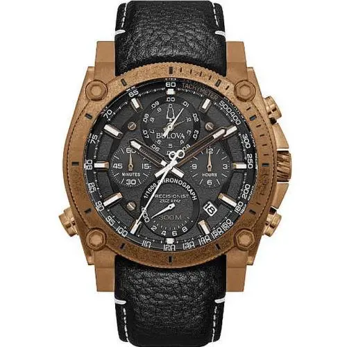 Precisionist Chronograph Quartz Black Dial 46mm Men`s Watch 97B188 by Bulova