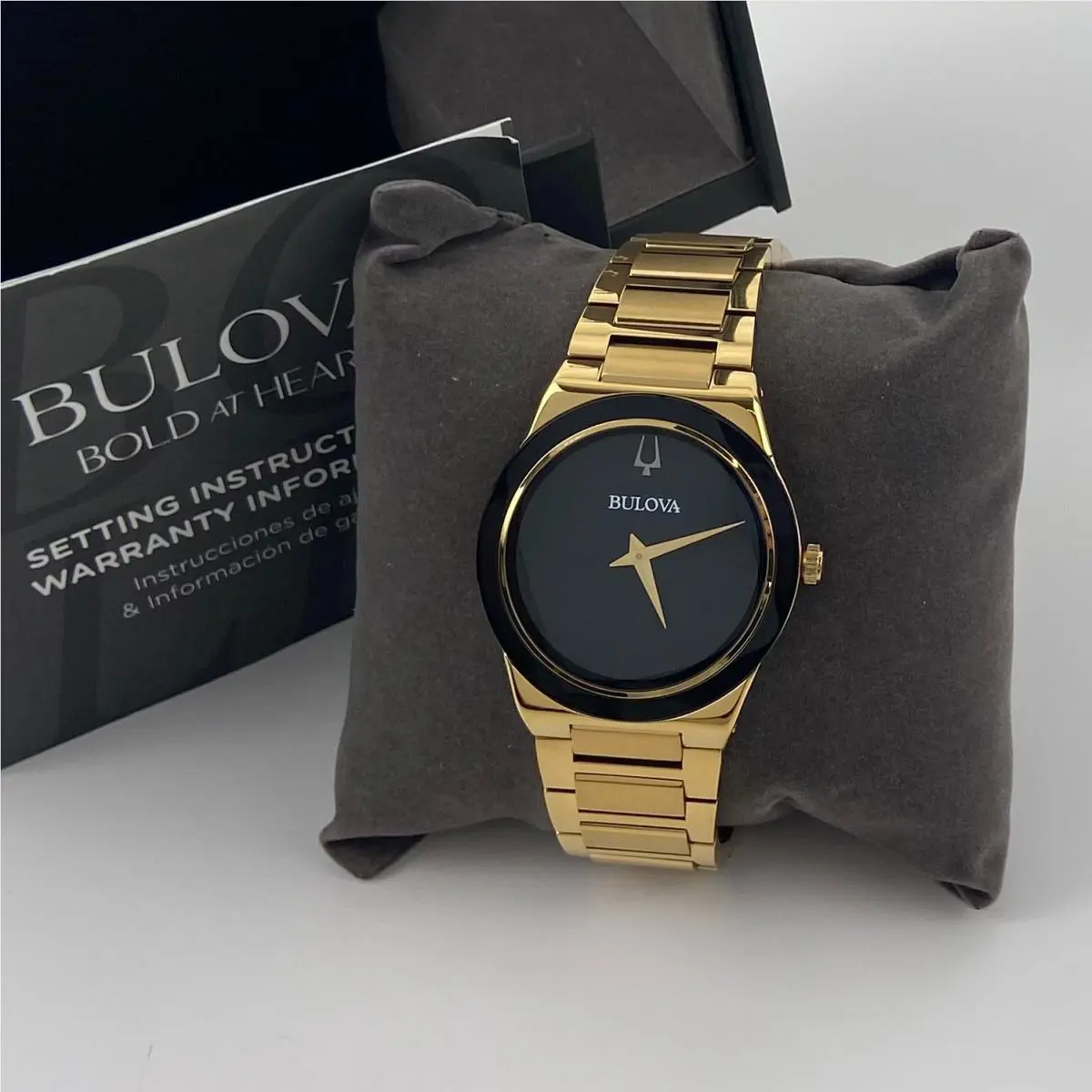 Bulova Millennia 97A183 Men`s Quartz Watch Black Dial Gold-tone Stainless Steel