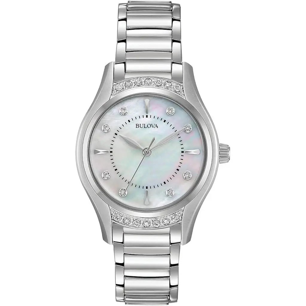 Bulova Stainless Steel Diamond Accent Ladies Watch