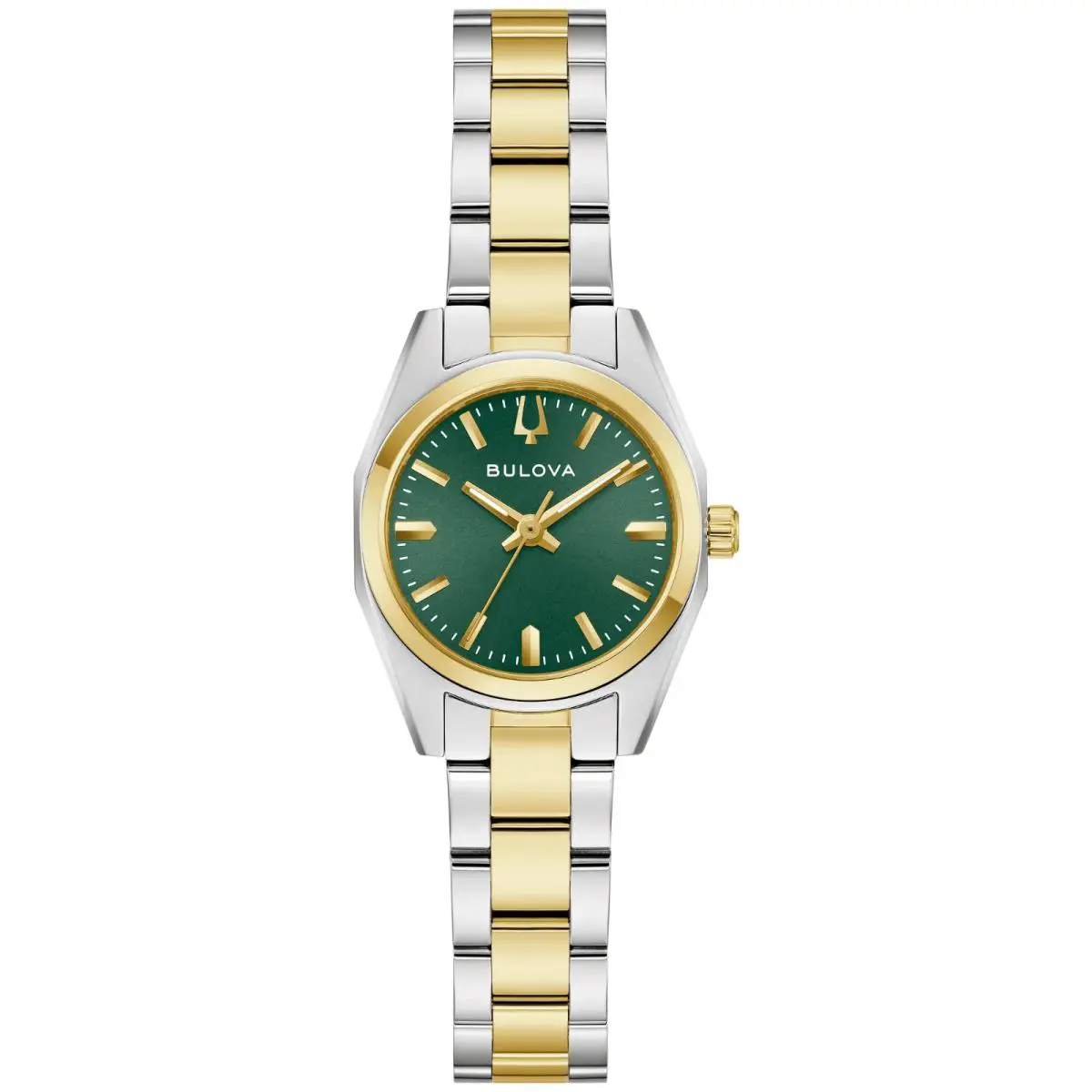 Bulova Surveyor Two Tone Green Dial Womens Watch 98L329