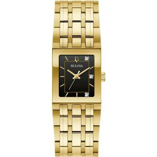 Bulova Marc Anthony Quadra Gold-tone Ladies Watch - Hand: Gold, Strap: Gold