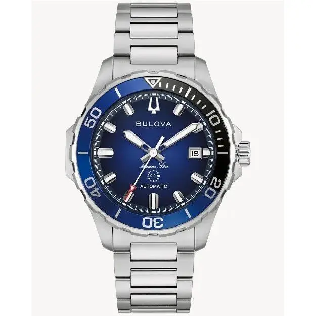 Marine Star 98B466 Blue Dial Stainless Automatic Mens Watch by Bulova