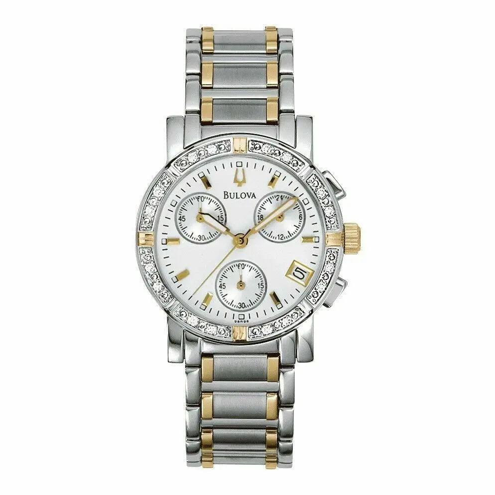 Bulova 98R98 Diamond Chronograph Two-tone Stainless Steel Ladies Watch