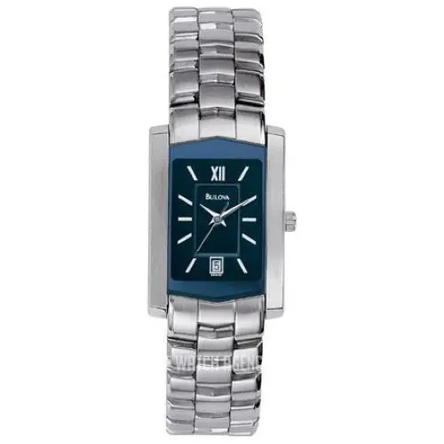 Bulova 96M30 Womens Quartz Watch Blue Dial Date Stainless Steel