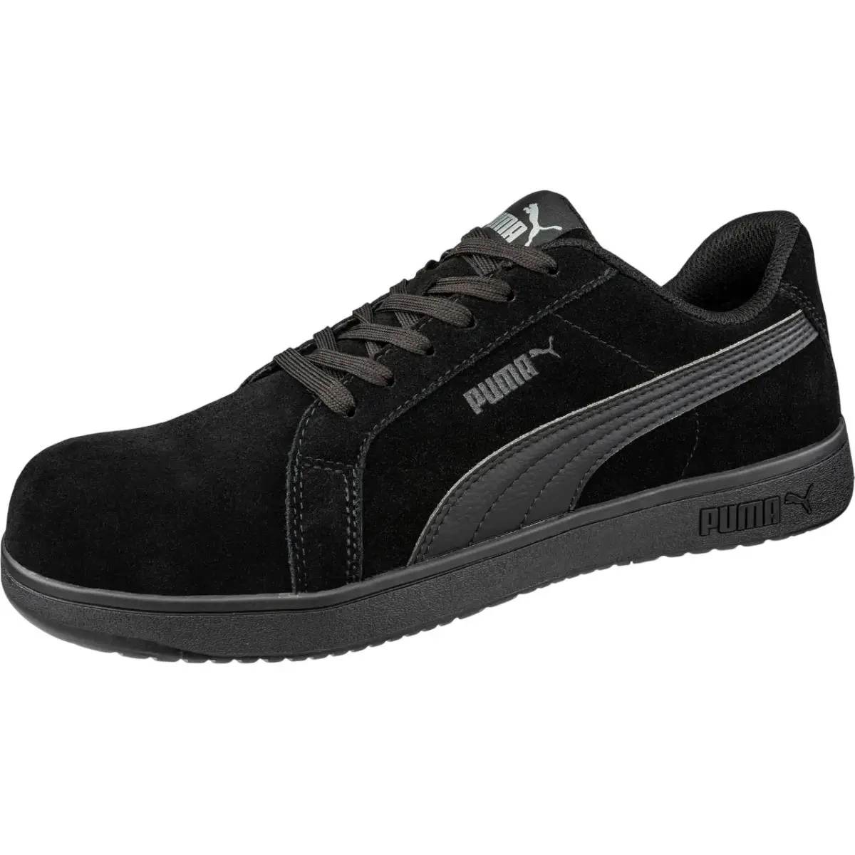 Puma Iconic Suede Low Composite Safety Toe Work Boots F3445-21 Men`s 8.5 Blk/blk - Black