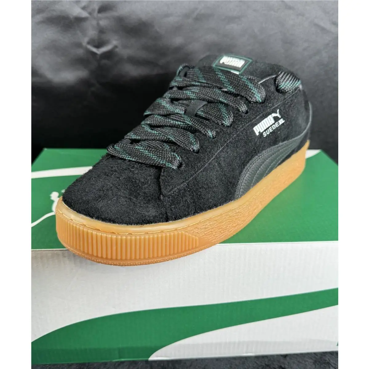 Puma shoes - puma suede xl - suede - 398094-01 - Black/Vine/gum (UPC: 0197646443404) 0