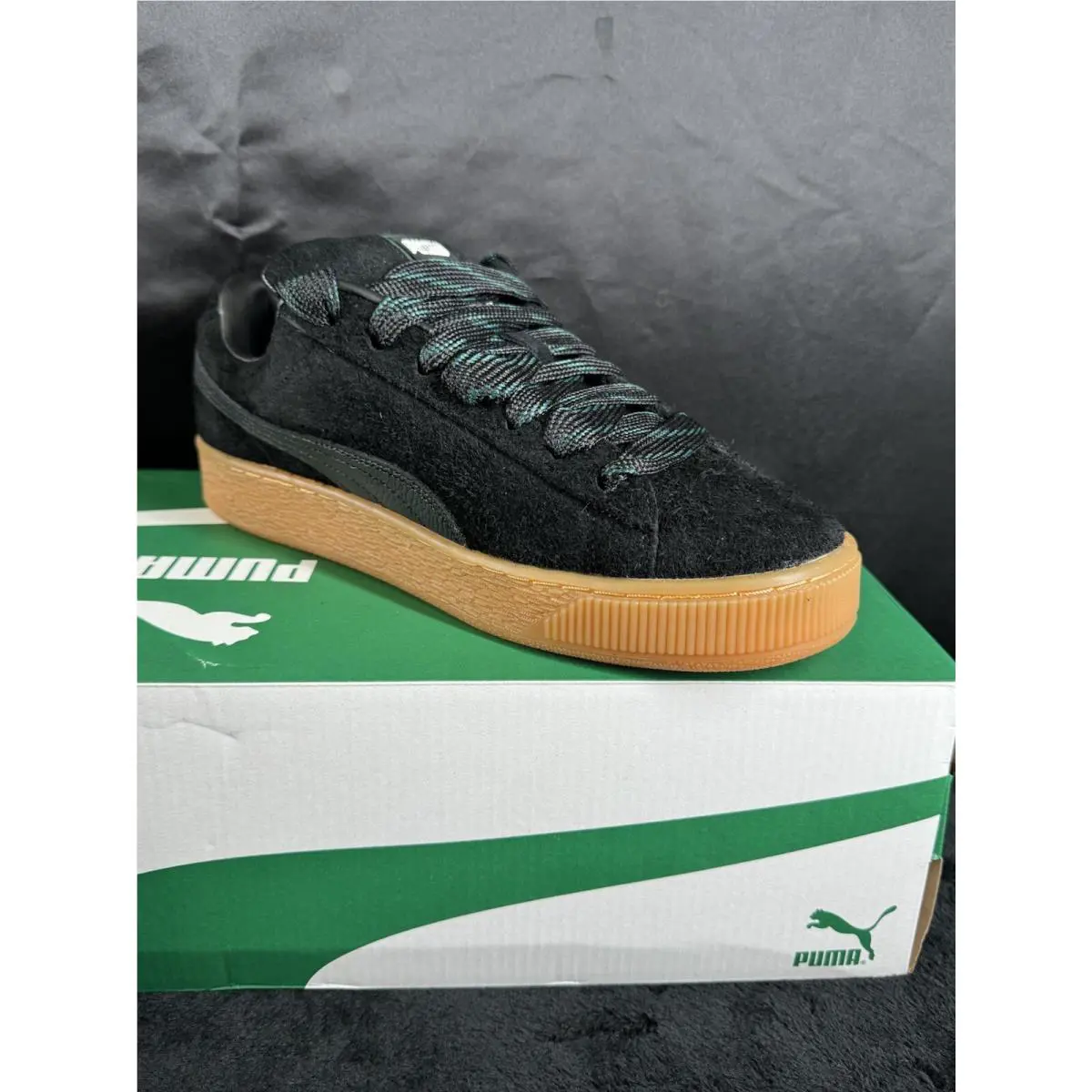 Puma shoes - puma suede xl - suede - 398094-01 - Black/Vine/gum (UPC: 0197646443404) 7