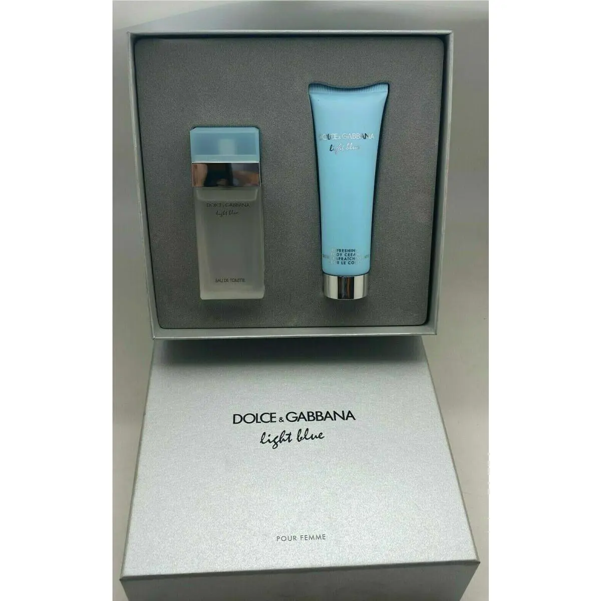Dolce Gabbana Light Blue 2pcs Set - 0.84oz Edt +1.6oz Refreshing B.c