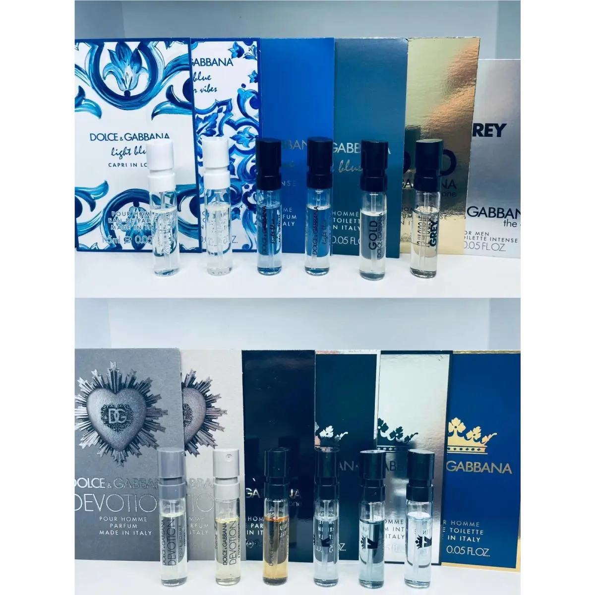 Dolce Gabbana Perfume Collection For Men Sample Spray 12Pc Set