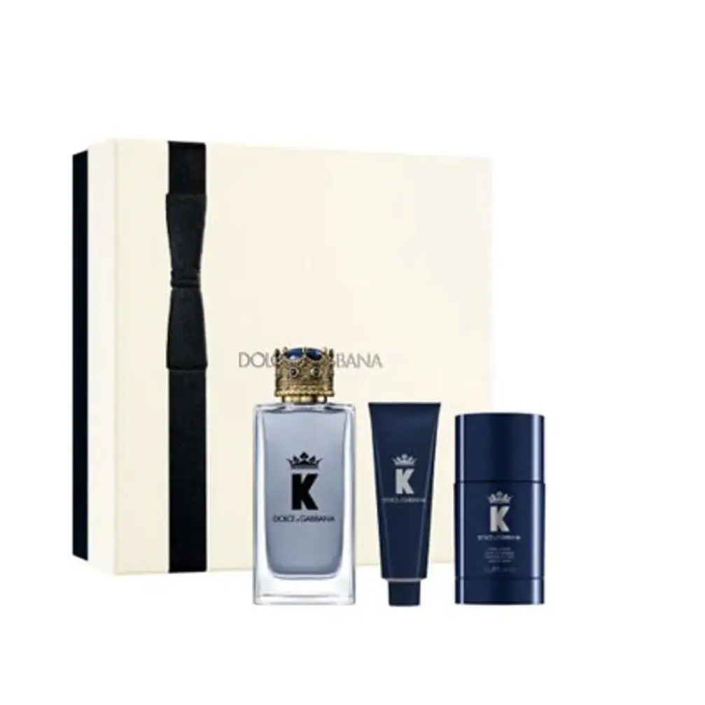 Dolce Gabbana K 3pc Gift Set with 3.3oz Edp +1.69oz S/G+2.6oz Deodorant Stick