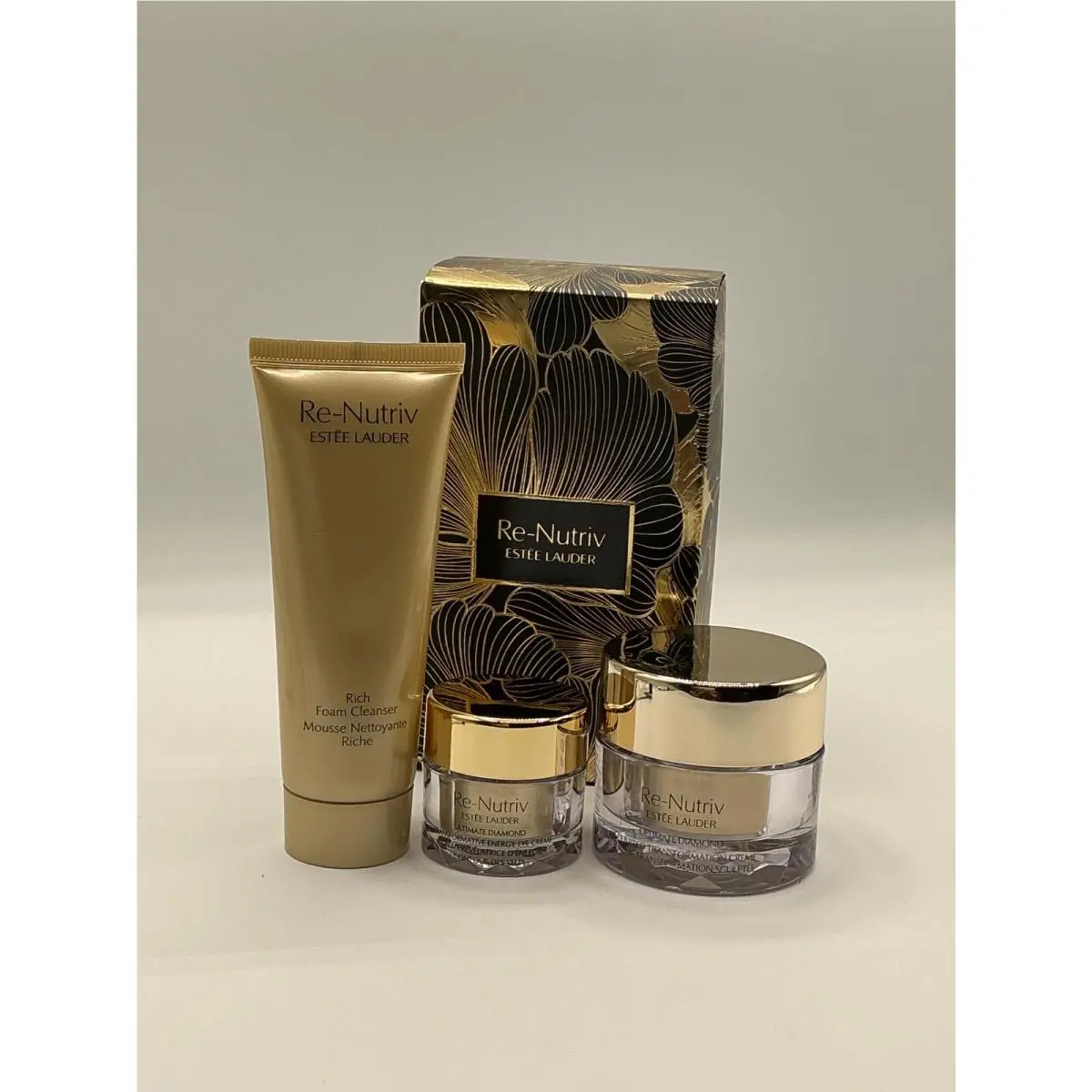 Estee Lauder Re-nutriv Ultimate Diamond Sculpted Cream Eye Cleanser Set 3 Pcs