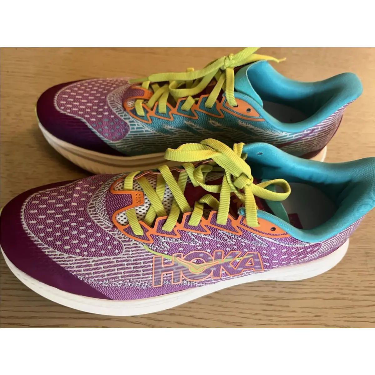 Hoka shoes - Hoka One One Mach - One One Mach - purple, orange, and teal (UPC: 197634456324) 1