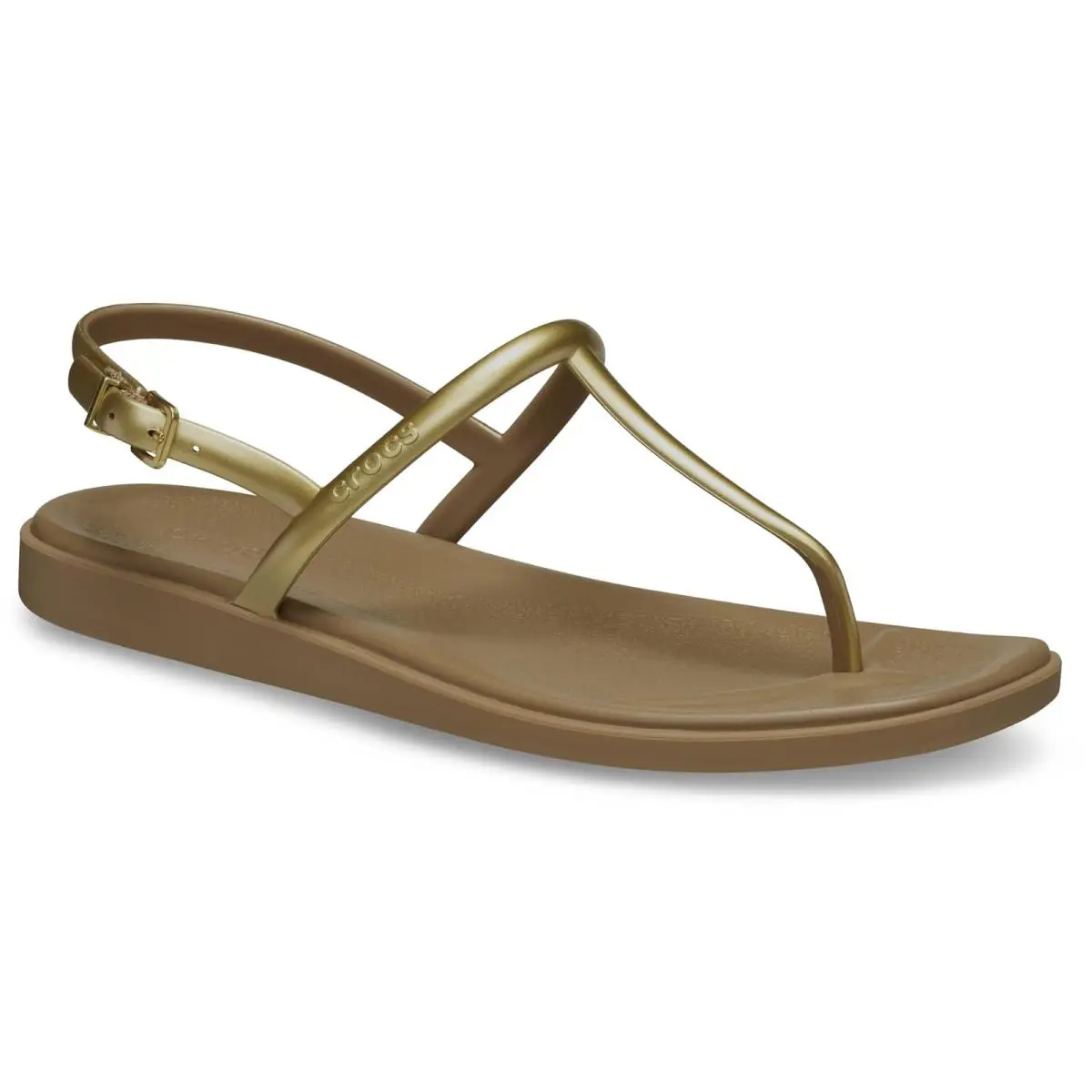 Woman`s Sandals Crocs Miami Thong Sandals - Sepia Metallic