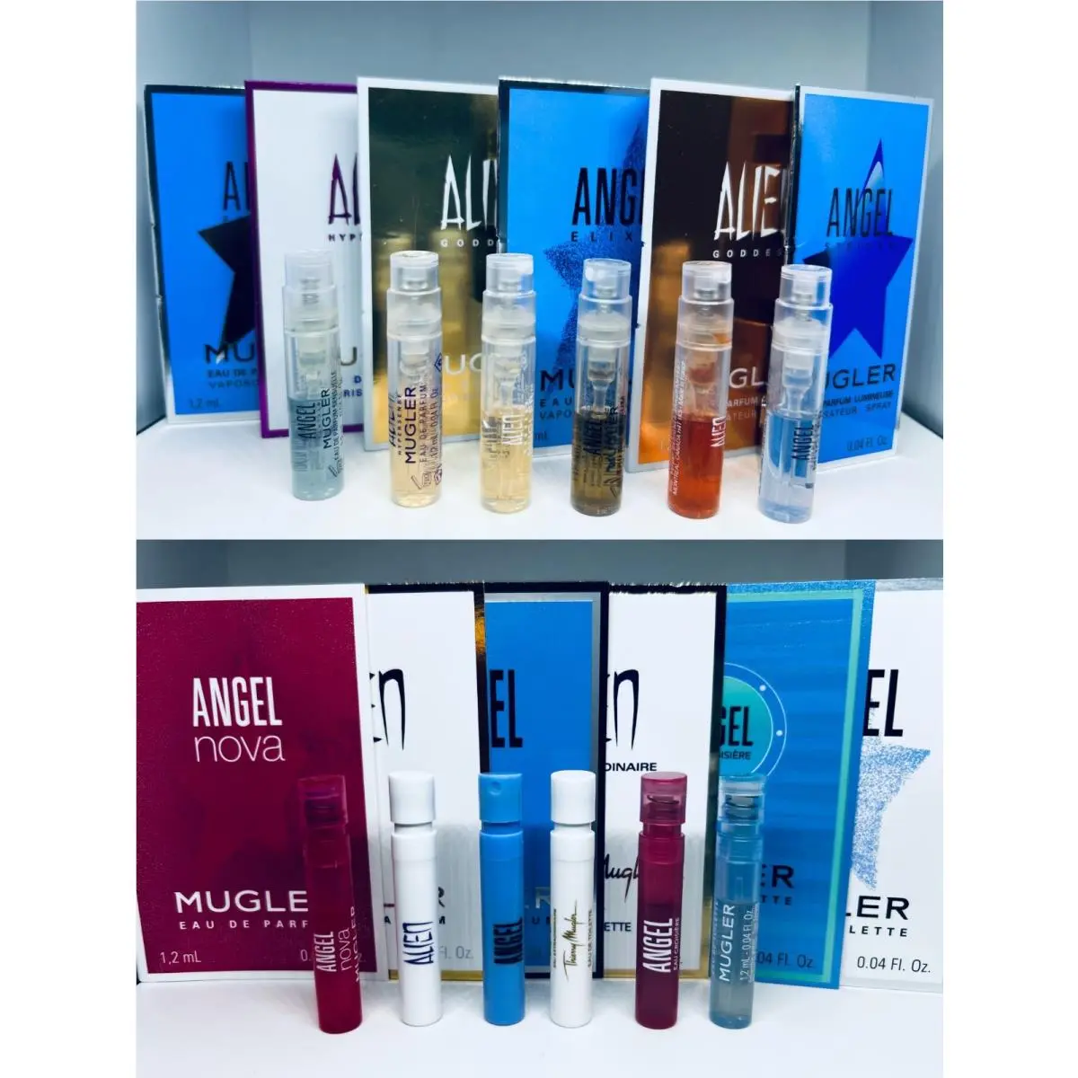 Mugler Perfume Collection For Women Sample Spray Vial 12pc Set