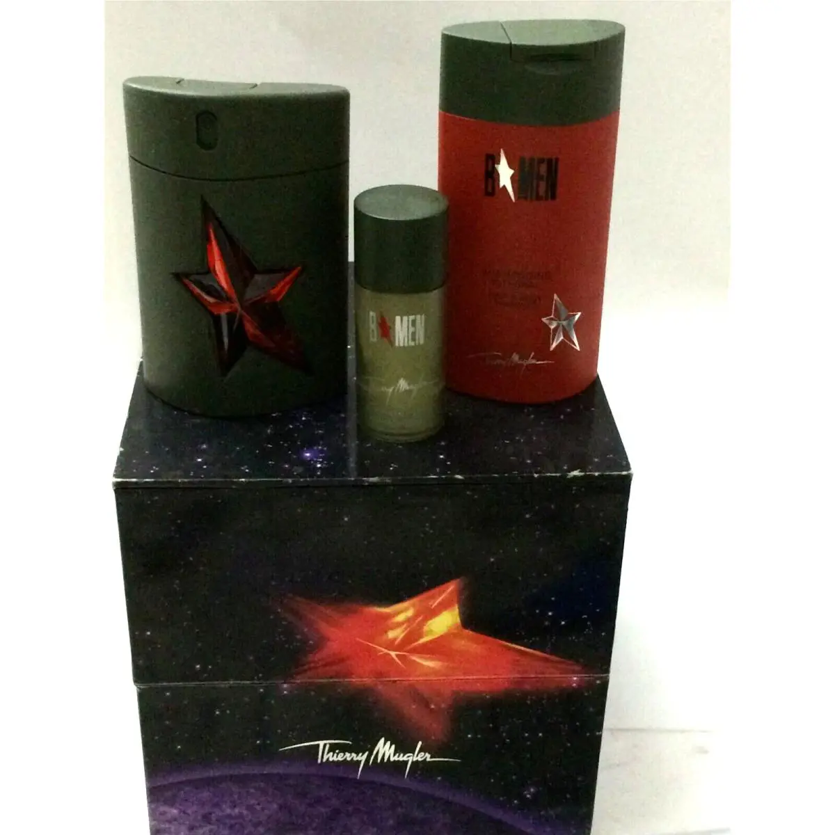 B Men by Thierry  Cologne Men 3pc Gift Set : 1.7 oz Edt +shampoo+deodorant by Mugler