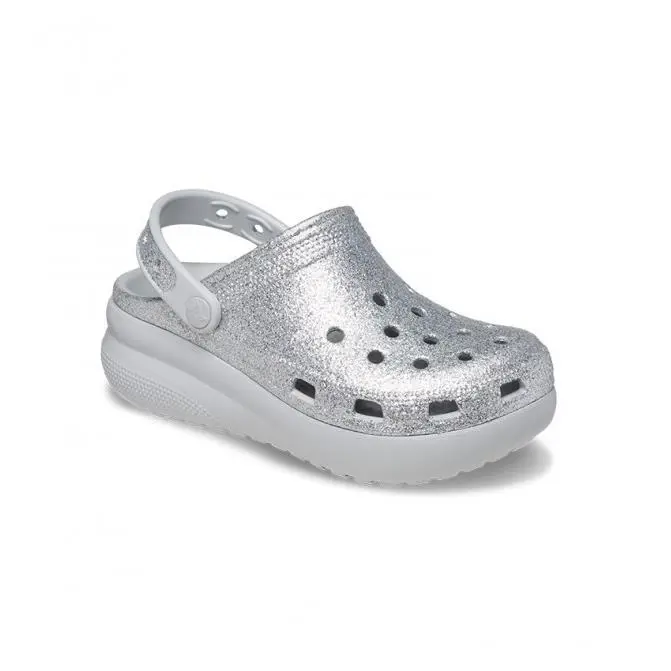 Crocs Kids Girl Platform Glitter Cutie Clog Slip Sandal Shoes Shimmer/s Sz 3