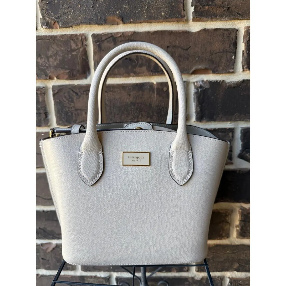 Kate Spade Suite Crossbody Tote Satchel Milk Glass Chalk White KF826