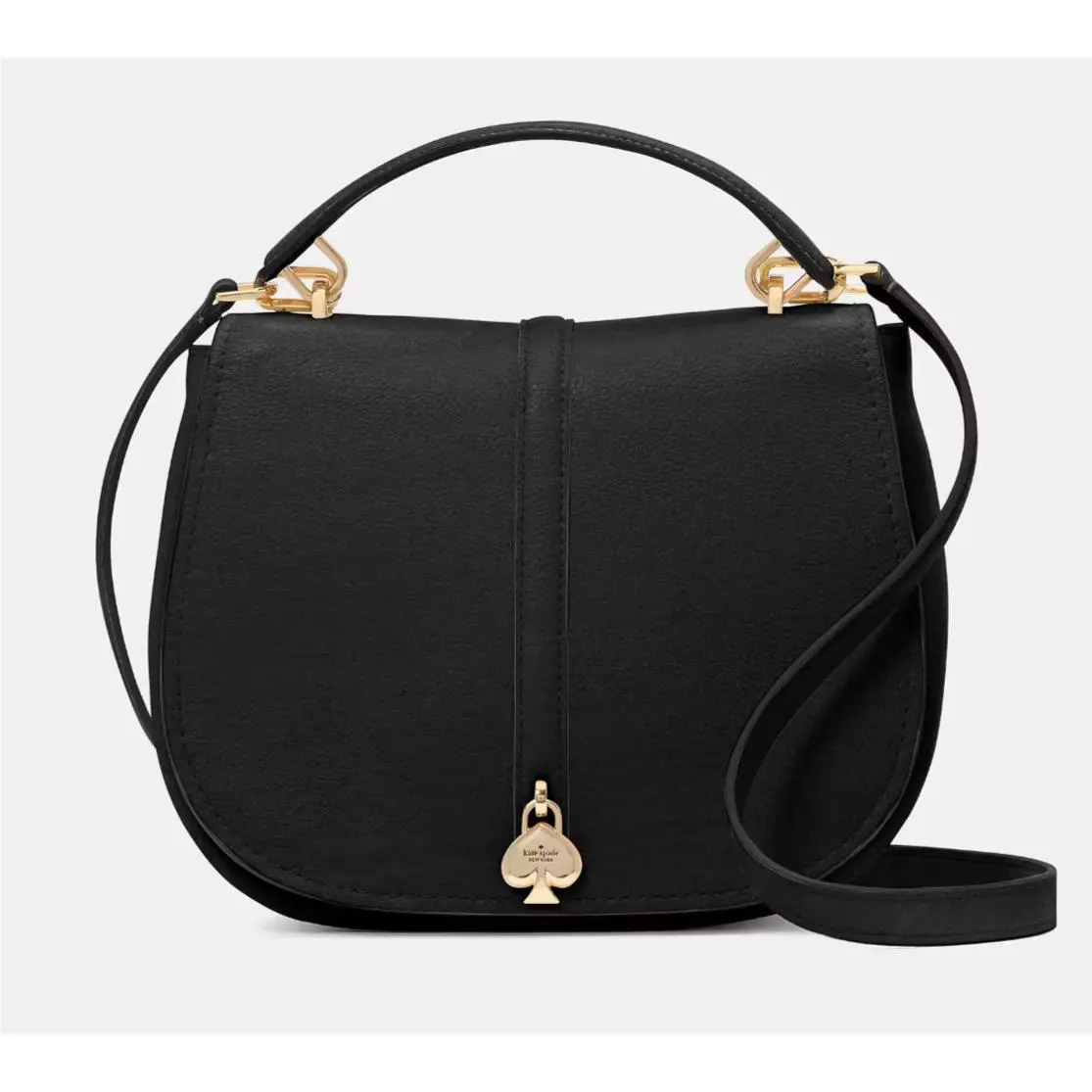 Kate Spade Kayla Pebbled Leather Saddle Bag Black