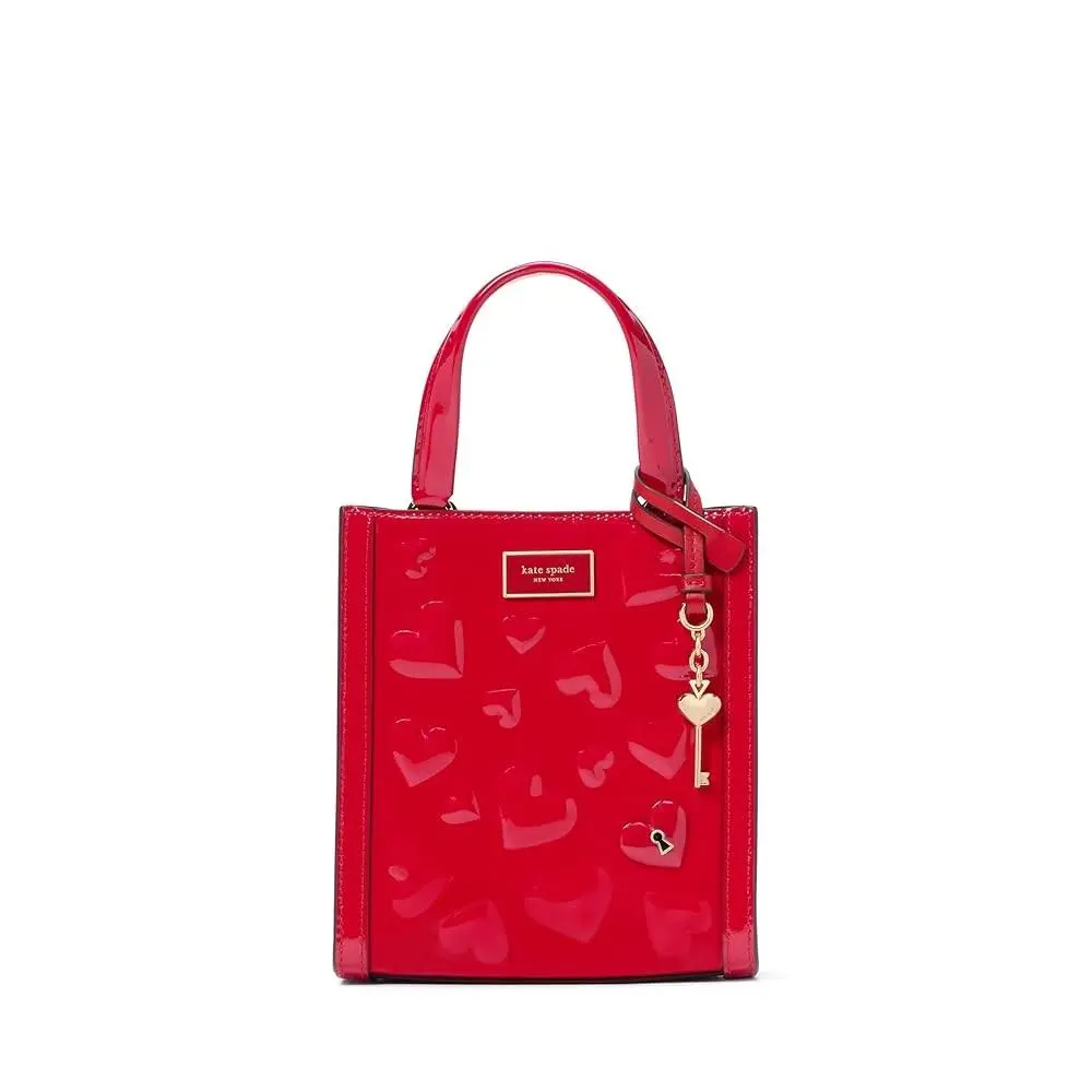 Kate Spade Key To My Heart Manhattan Mini Tote Bag Leather Cherry Rouge KK569