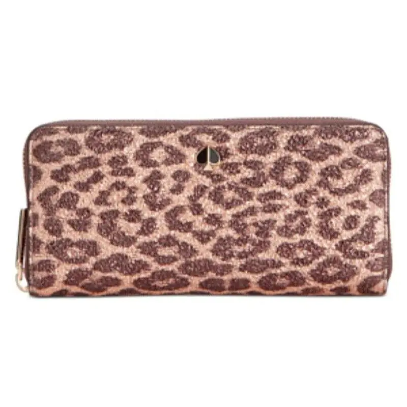 Kate Spade Amelia Metallic Rose Gold Continental Zip Wallet