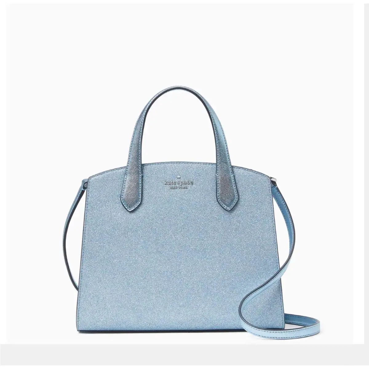 Kate Spade Satchel Purse Tinsel Glitter Bag Frosty Sky