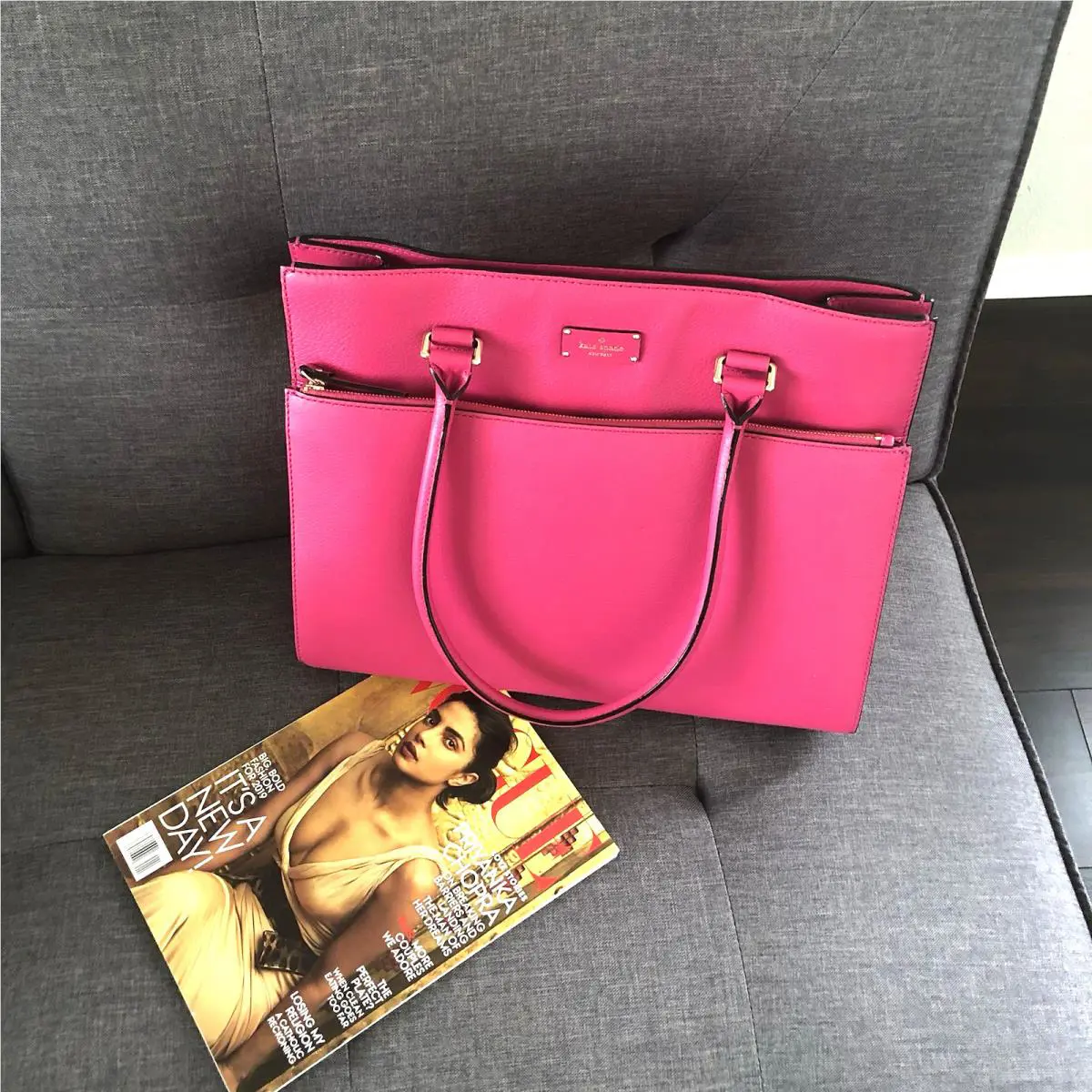 Kate Spade Hot Pink Tote Handbag Maeve Grove Street in Sweetheart Color