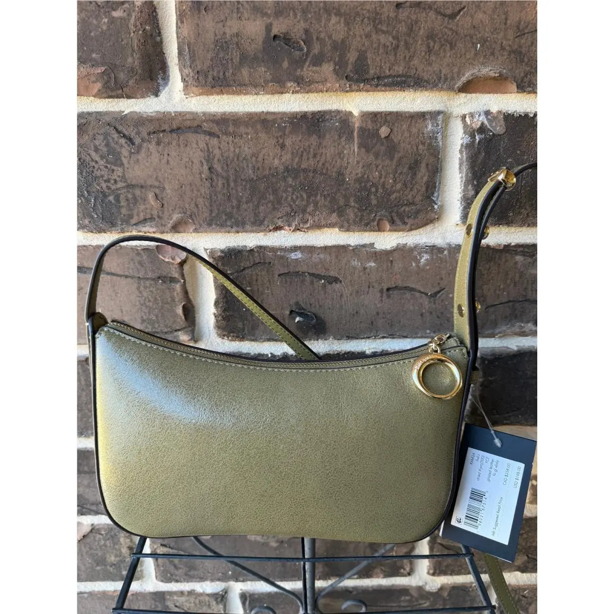 Kate Spade New York Halo Glazed Leather Crossbody Dried Thym Green