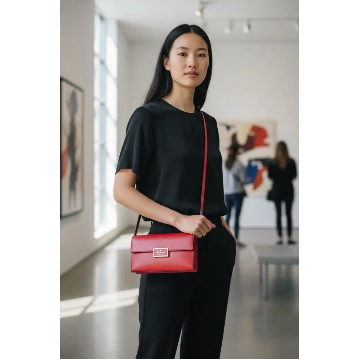 Kate Spade Reegan Smooth Leather Crossbody KB545 Red New