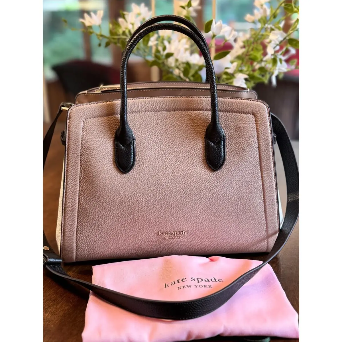 Kate Spade Knott Large Satchel Pebbled Leather with Dust Bag - Kraft Paper K4386