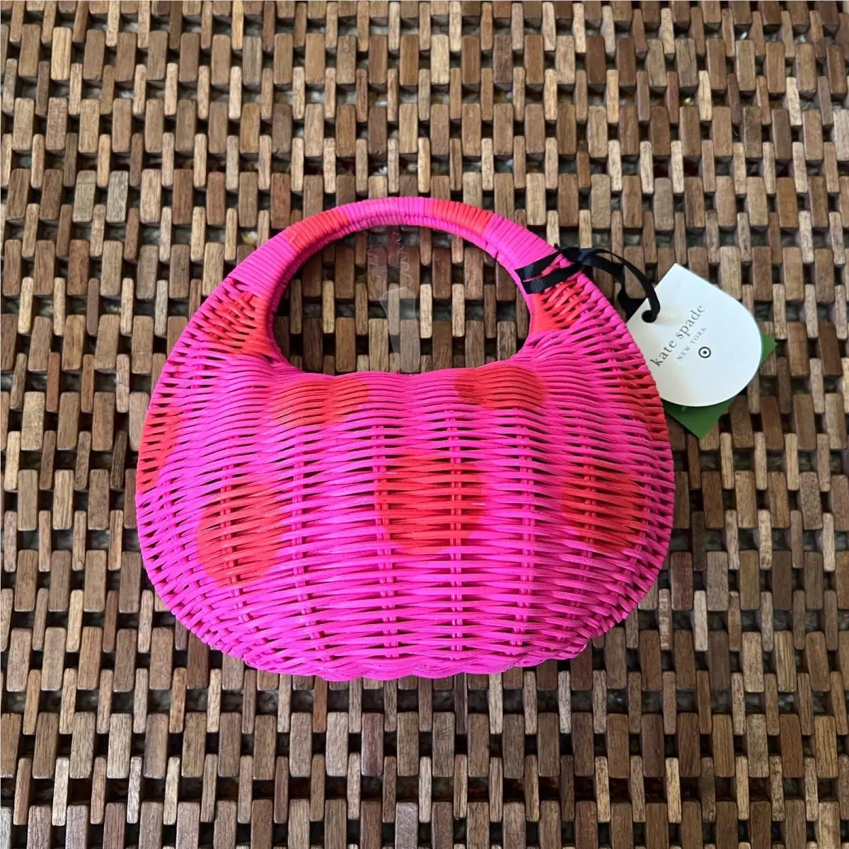 Kate Spade New York x Target Pink Wicker Crescent Bag Purse New