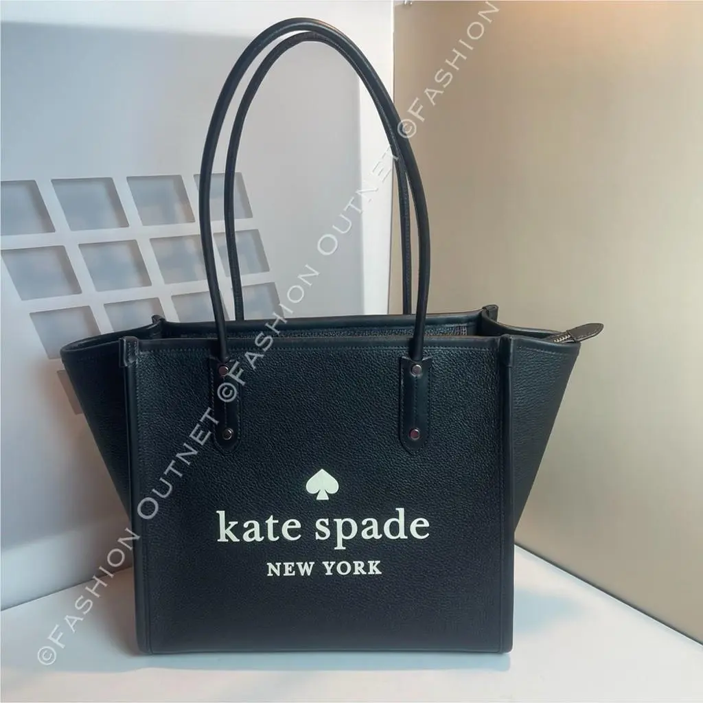 Kate Spade Ella Large Tote Black Pebbled Leather Laptop Bag Workwear Chic