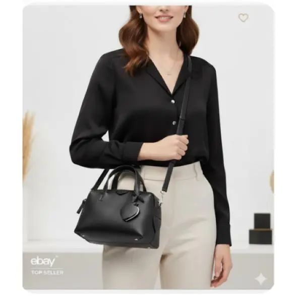 Kate Spade Zippy Luxury Black Leather Handbag Women Crossbody Shoulde