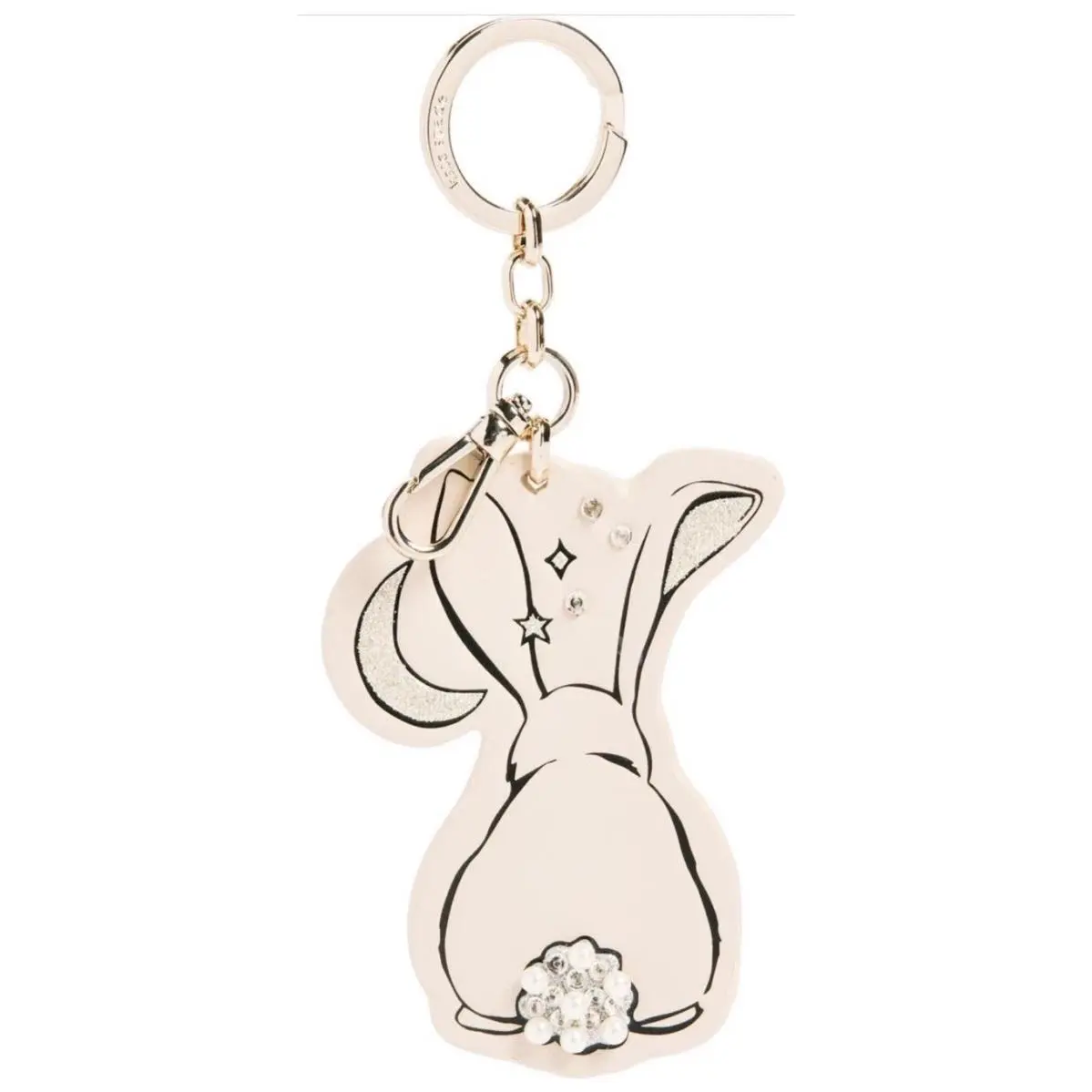 Kate Spade Bunbun Bunny Keychain Key Fob Bag Charm Milk Glass