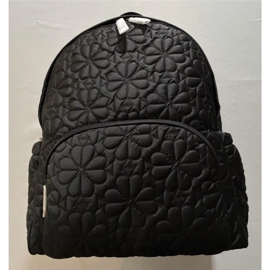 Kate Spade Tilly Floral Quilted Fabric Large Backpack Black KM259