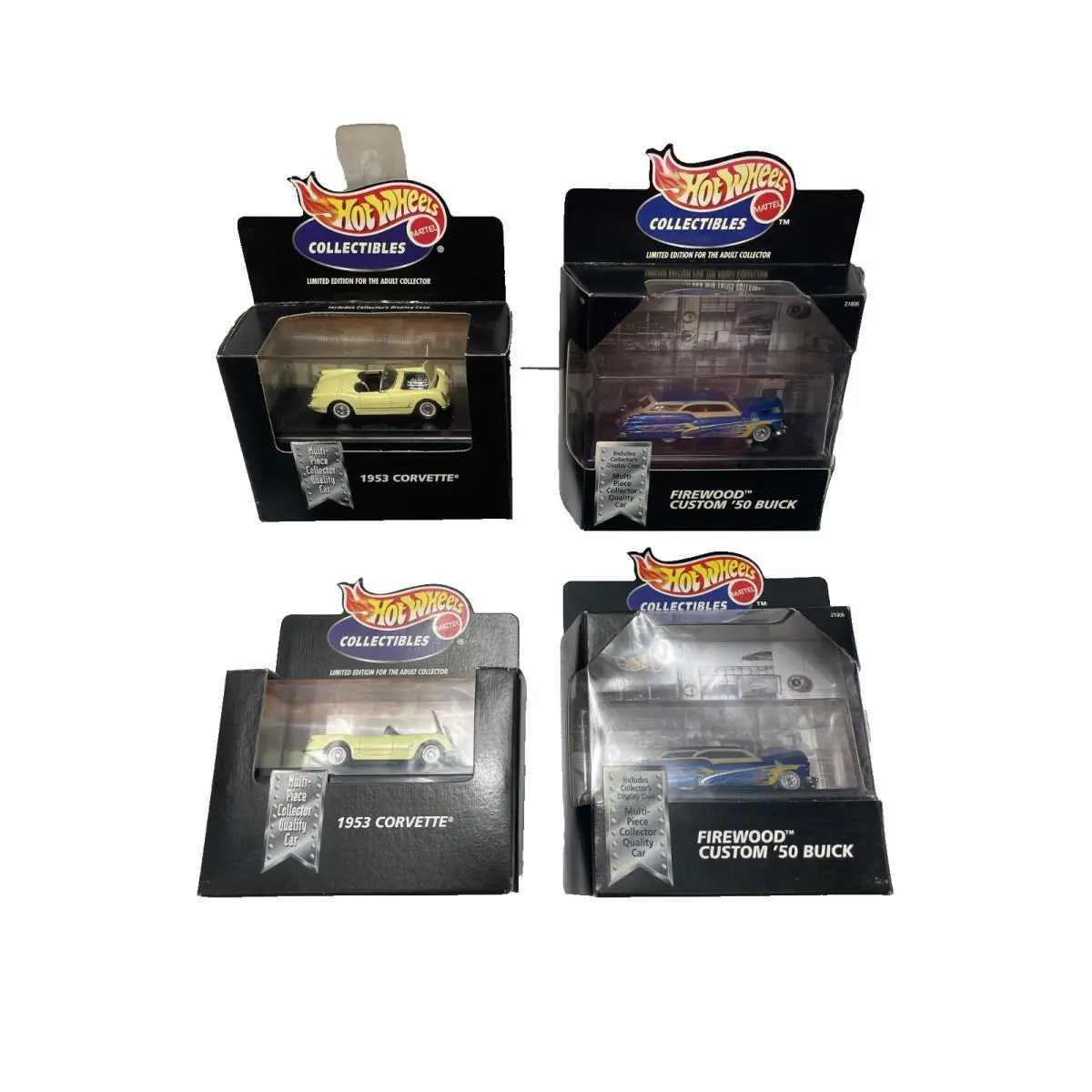 1998 Hot Wheels 1953 Corvette Firewood Custom ‘50 Buick Model Car Lot of 4
